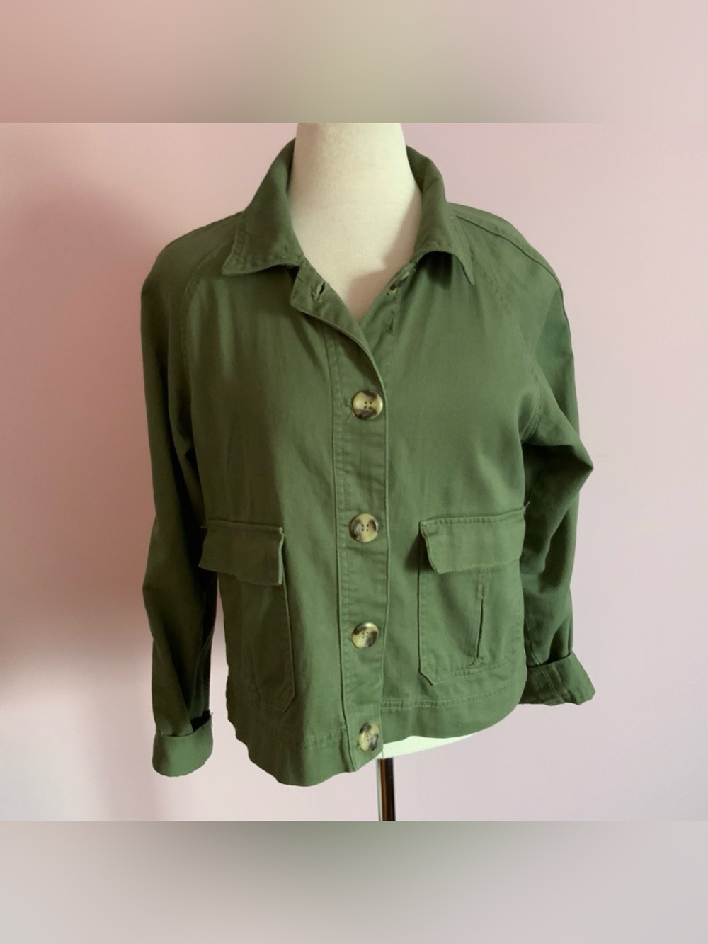 Curve Apparel Utility Jacket in Green Size Medium Like New